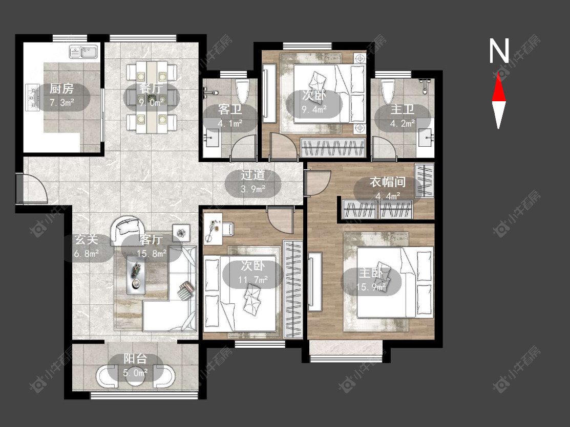 常州华润国际三期在售二手房源户型图_小牛看房