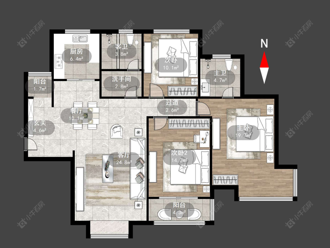 常州滨江明珠城东区在售二手房源户型图_小牛看房