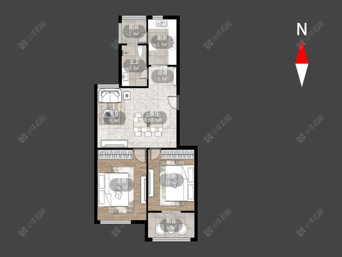 常州雅筑公寓在售二手房源户型图_小牛看房