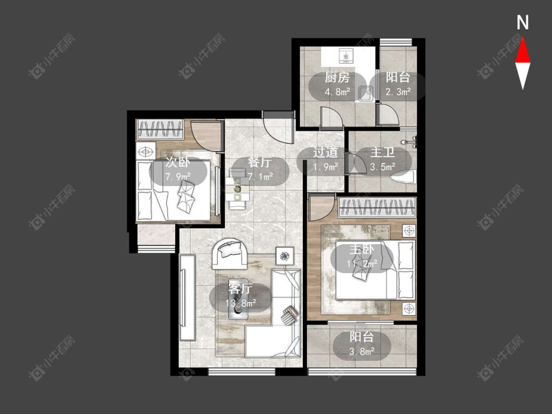常州景瑞英郡在售二手房源户型图_小牛看房