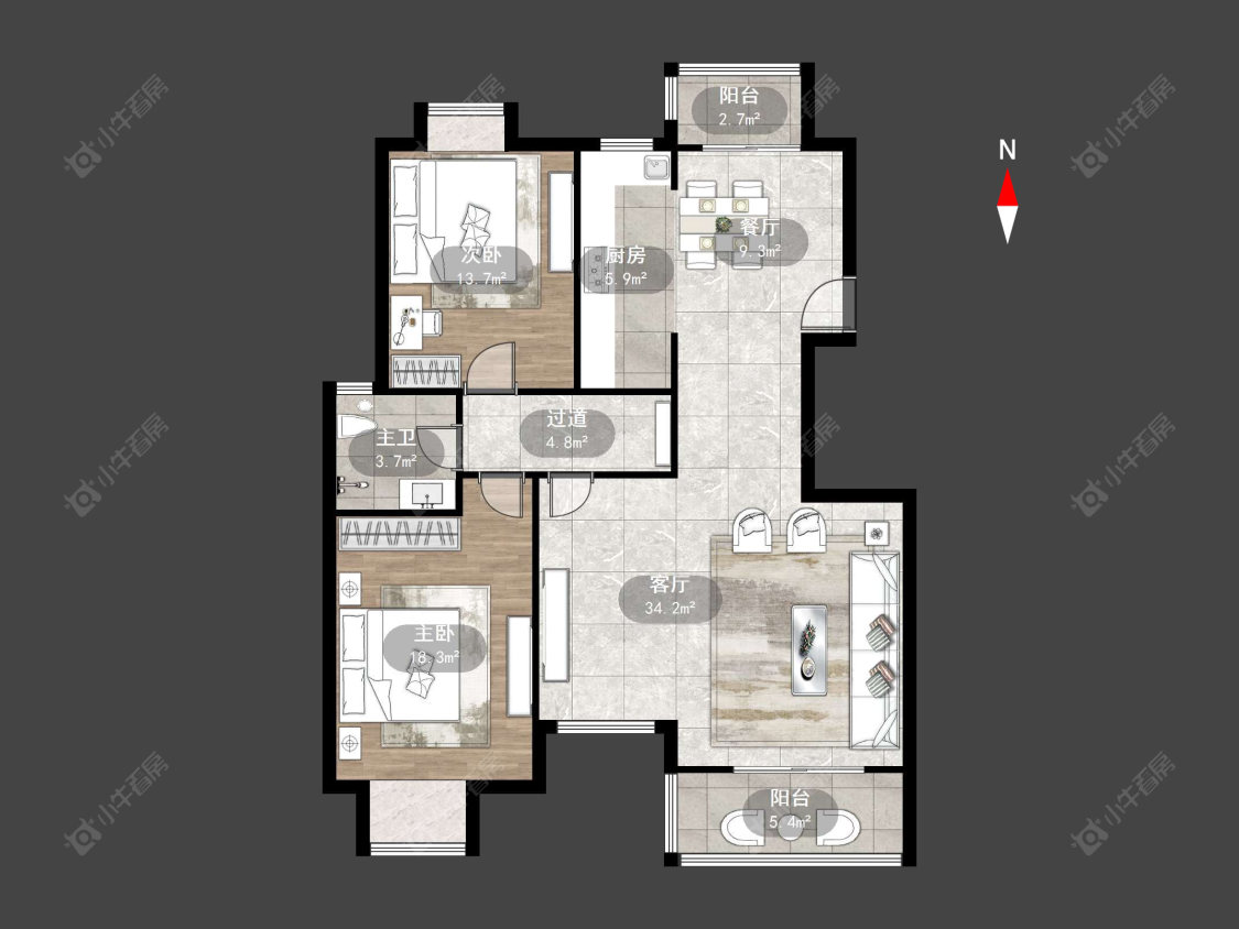 常州城开半岛花园在售二手房源户型图_小牛看房