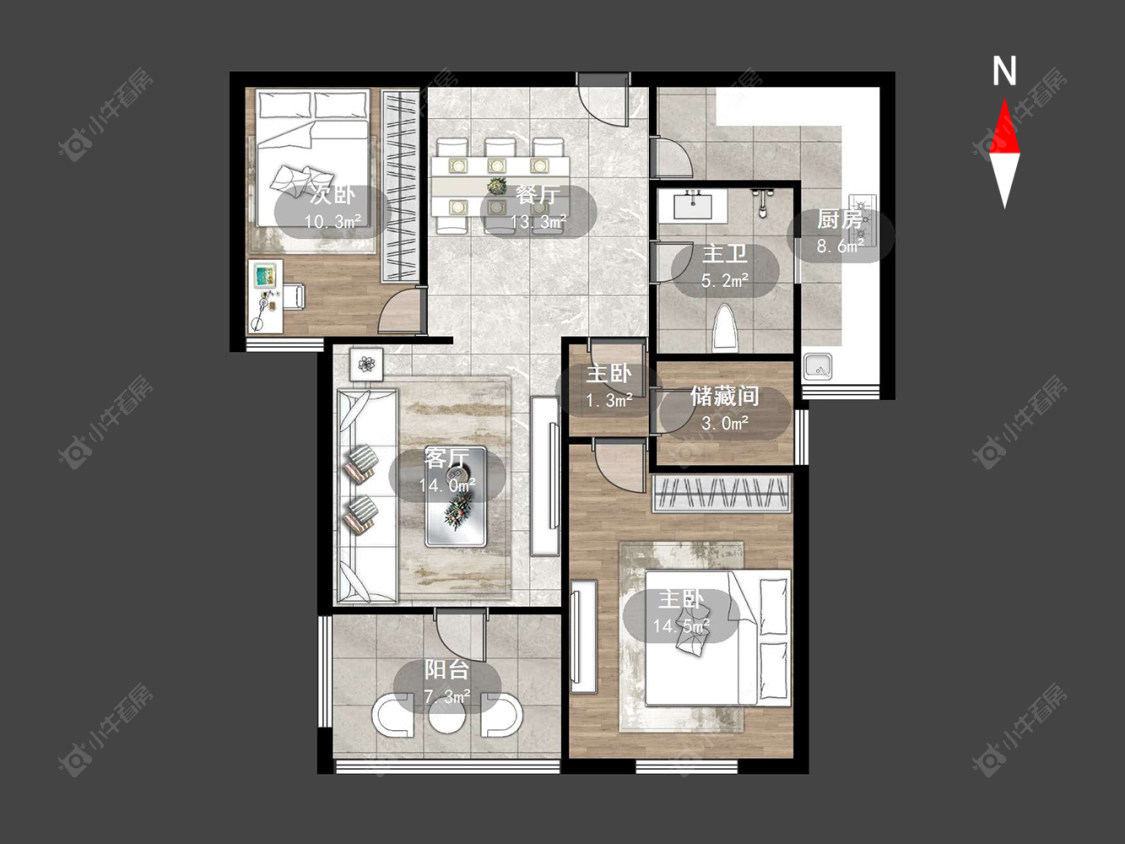 香江华廷花园房源户型图 常州香江华廷花园在售二手房源户型图_小牛看房