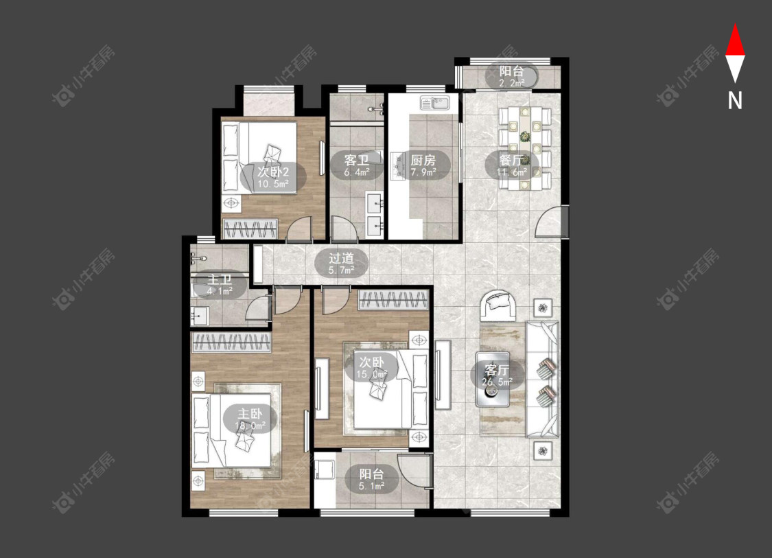 香梅花园房源户型图 常州香梅花园在售二手房源户型图_小牛看房