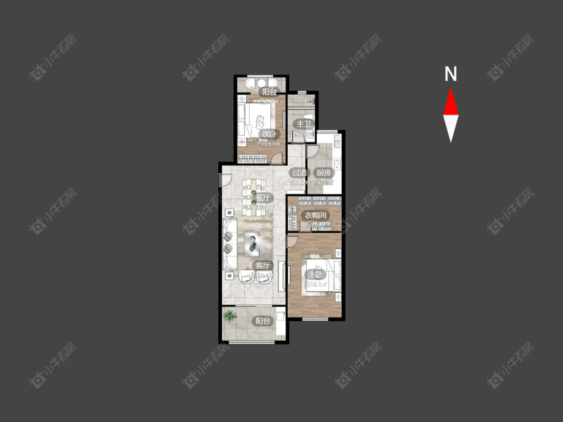 常州京城豪苑南区在售二手房房源户型图_小牛看房