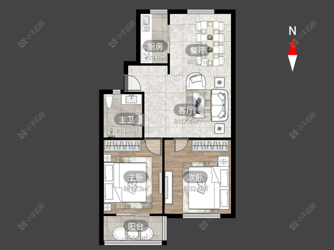常州新龙花苑西区在售二手房源户型图_小牛看房
