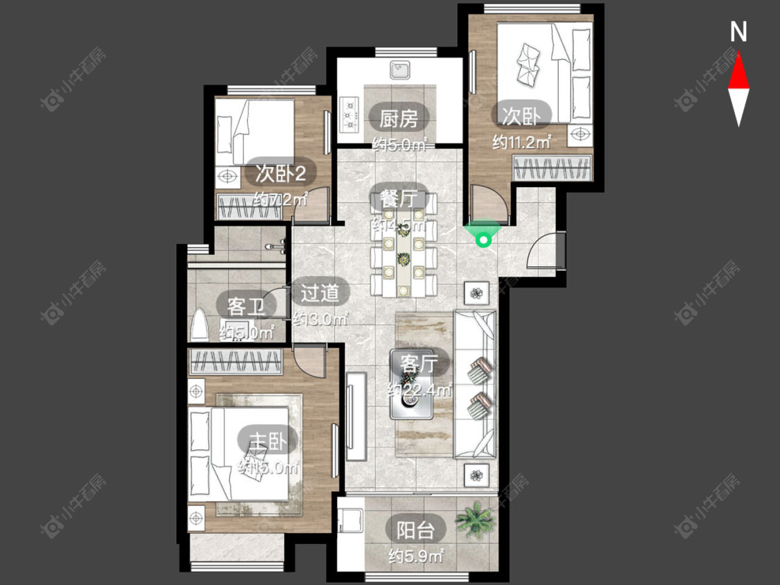 常州港龙新港城在售二手房源户型图_小牛看房