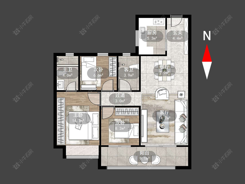 常州碧桂园都市森林在售二手房源户型图_小牛看房