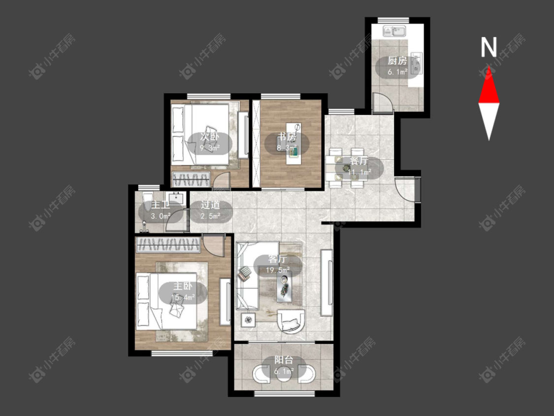 常州公园壹号一二期在售二手房源户型图_小牛看房