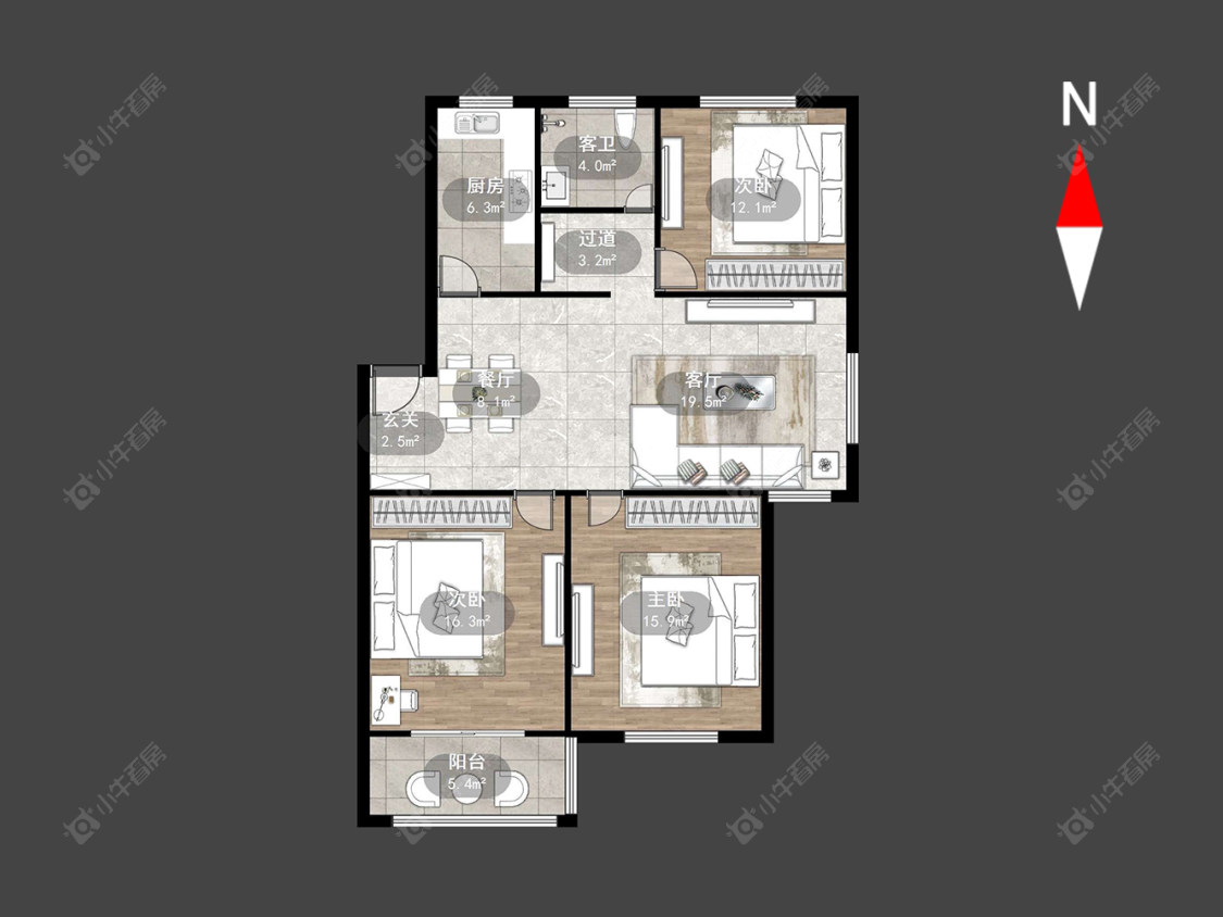 常州永宁花园在售二手房源户型图_小牛看房