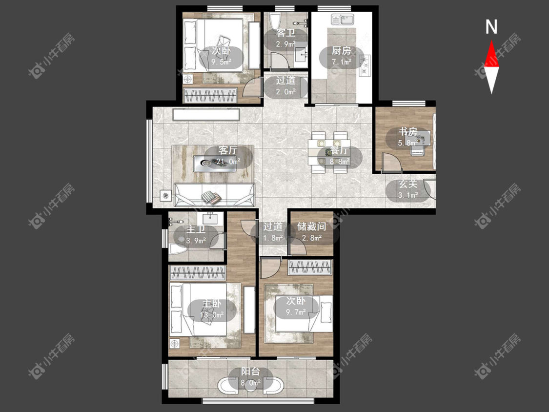 新城和昱云璟苑房源户型图 常州新城和昱云璟苑在租房源户型图_小牛看房