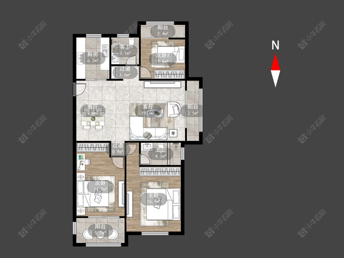 常州银河湾第一城一期在售二手房源户型图_小牛看房