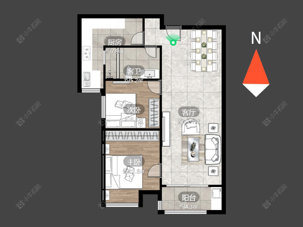 常州万达中央华城在售二手房源户型图_小牛看房