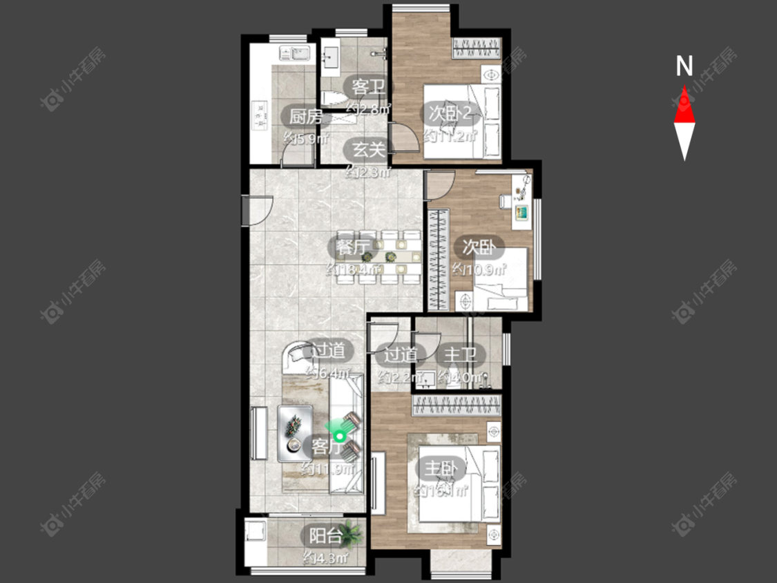 顺园八村二期房源户型图 常州顺园八村二期在售二手房源户型图_小牛看房