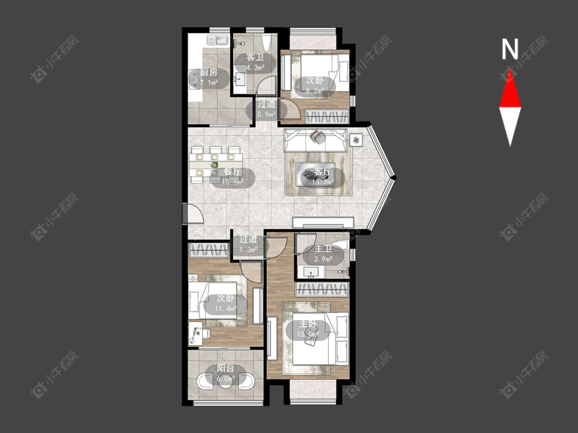 常州檀香湾在售二手房源户型图_小牛看房