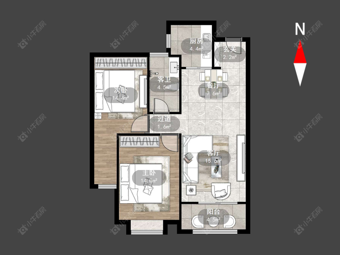 常州龙湖龙誉城二期在售二手房源户型图_小牛看房