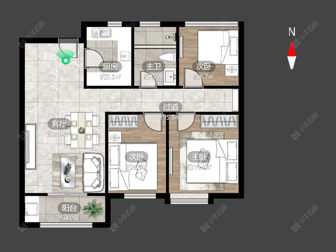 常州华润国际四期在售二手房源户型图_小牛看房