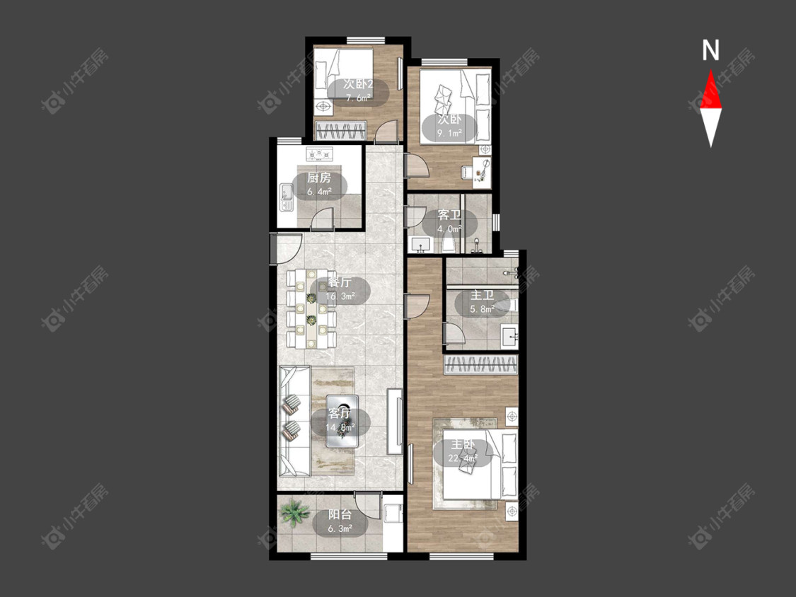 常州青建鼎都在售二手房房源户型图_小牛看房