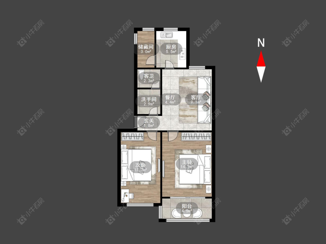 常州汇丰一村在售二手房源户型图_小牛看房