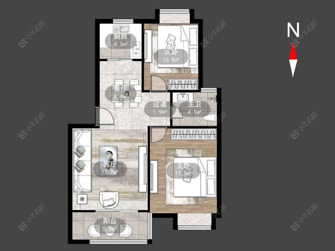 采菱公寓房源户型图 常州采菱公寓在售二手房源户型图_小牛看房