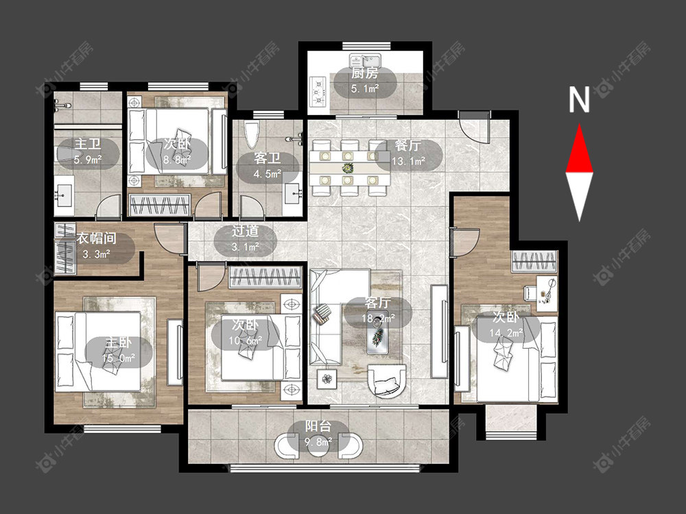 常州新城金樾在售二手房源户型图_小牛看房