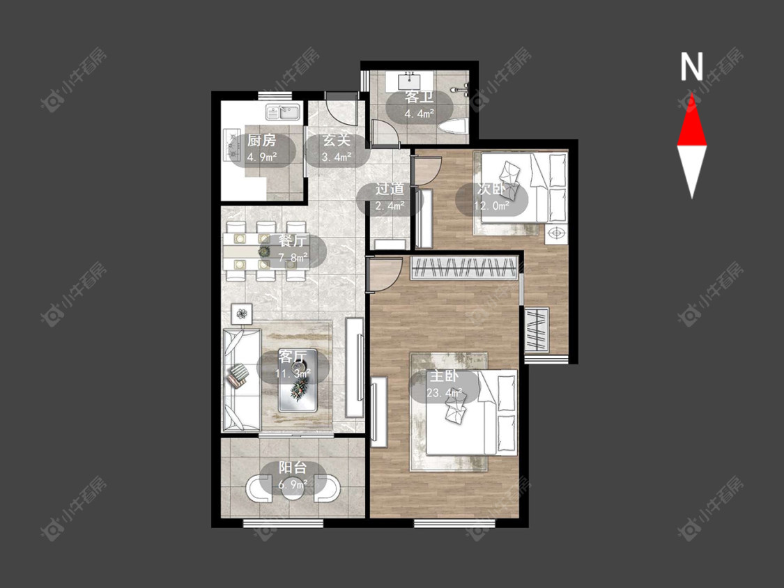 常州阳光龙庭在售二手房源户型图_小牛看房
