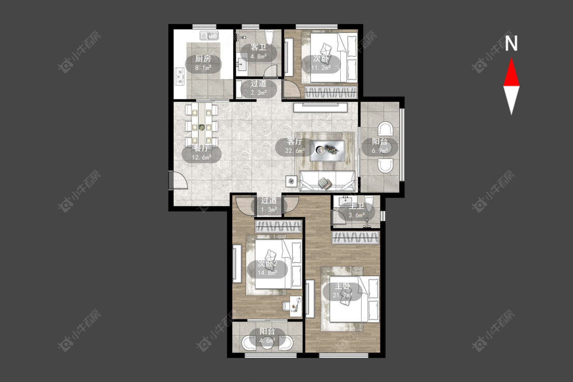 常州吾悦广场北区在售二手房源户型图_小牛看房