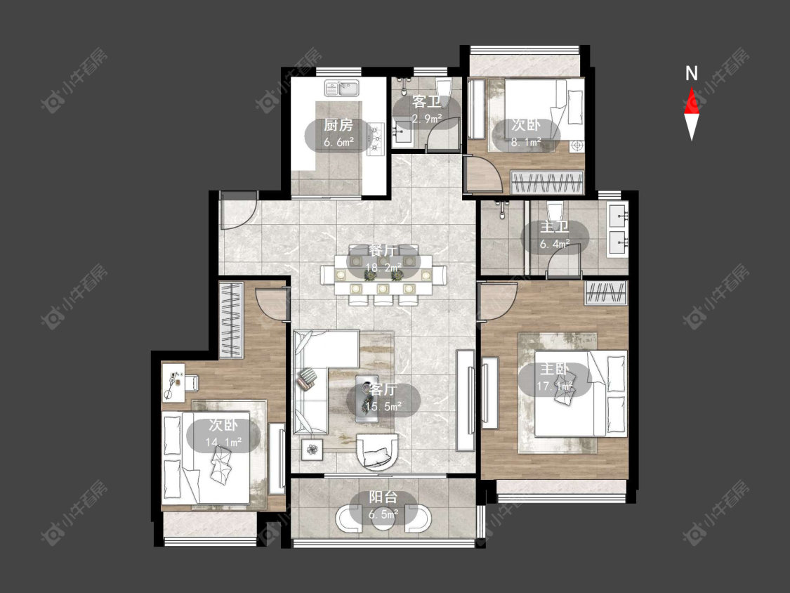 常州新城萃隽在售二手房源户型图_小牛看房