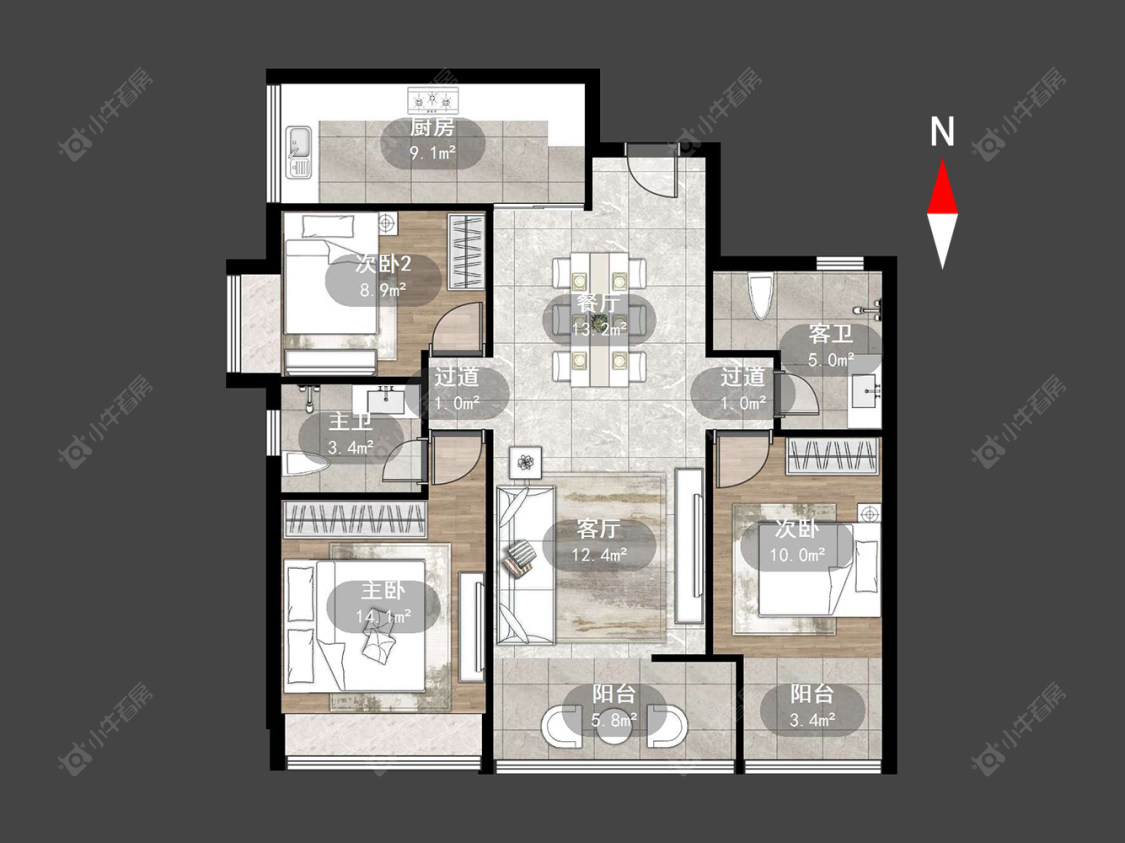 常州晋陵文锦在售二手房源户型图_小牛看房