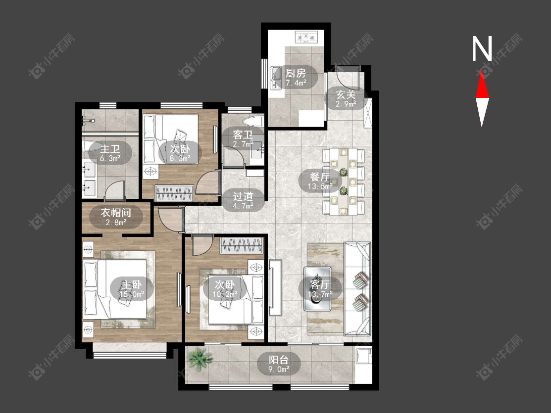常州弘阳天下锦在售二手房源户型图_小牛看房