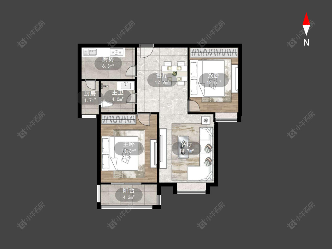 常州月馨苑在售二手房源户型图_小牛看房