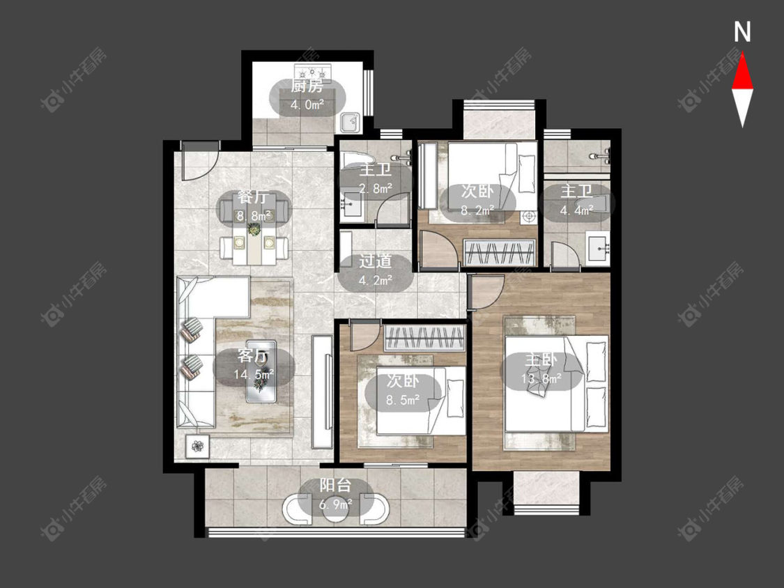 常州璞悦缦宸在售二手房源户型图_小牛看房