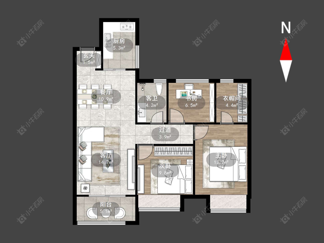 常州路劲城市印象在售二手房源户型图_小牛看房