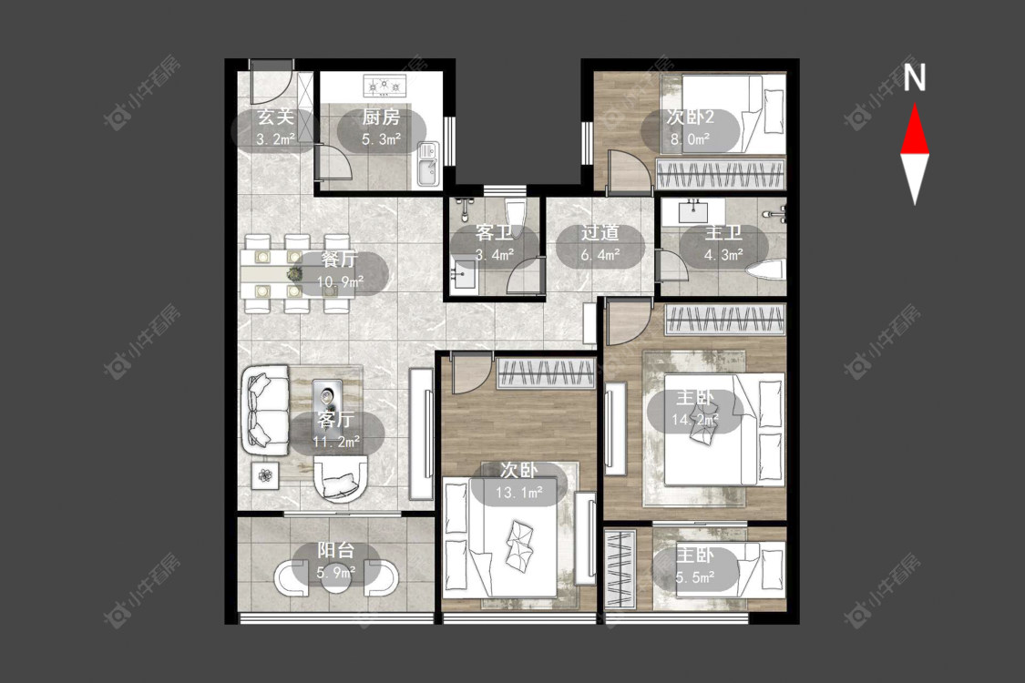 常州绿地香颂花园在售二手房源户型图_小牛看房