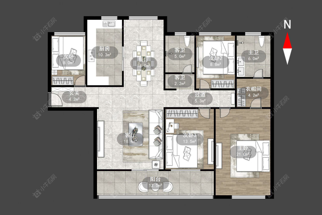 常州长河花园在售二手房源户型图_小牛看房