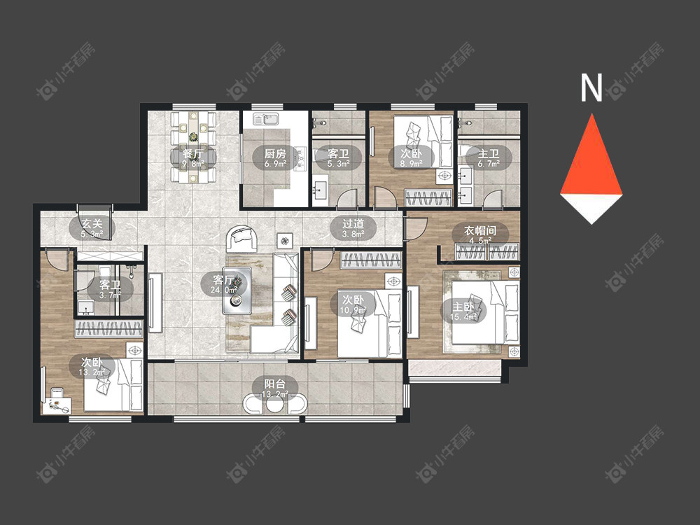常州春秋金茂府在售二手房源户型图_小牛看房
