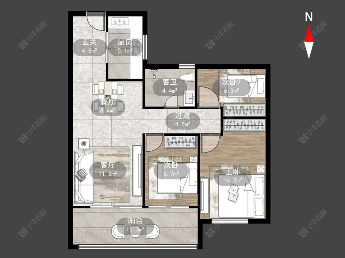 常州旭辉都会江来在售二手房源户型图_小牛看房