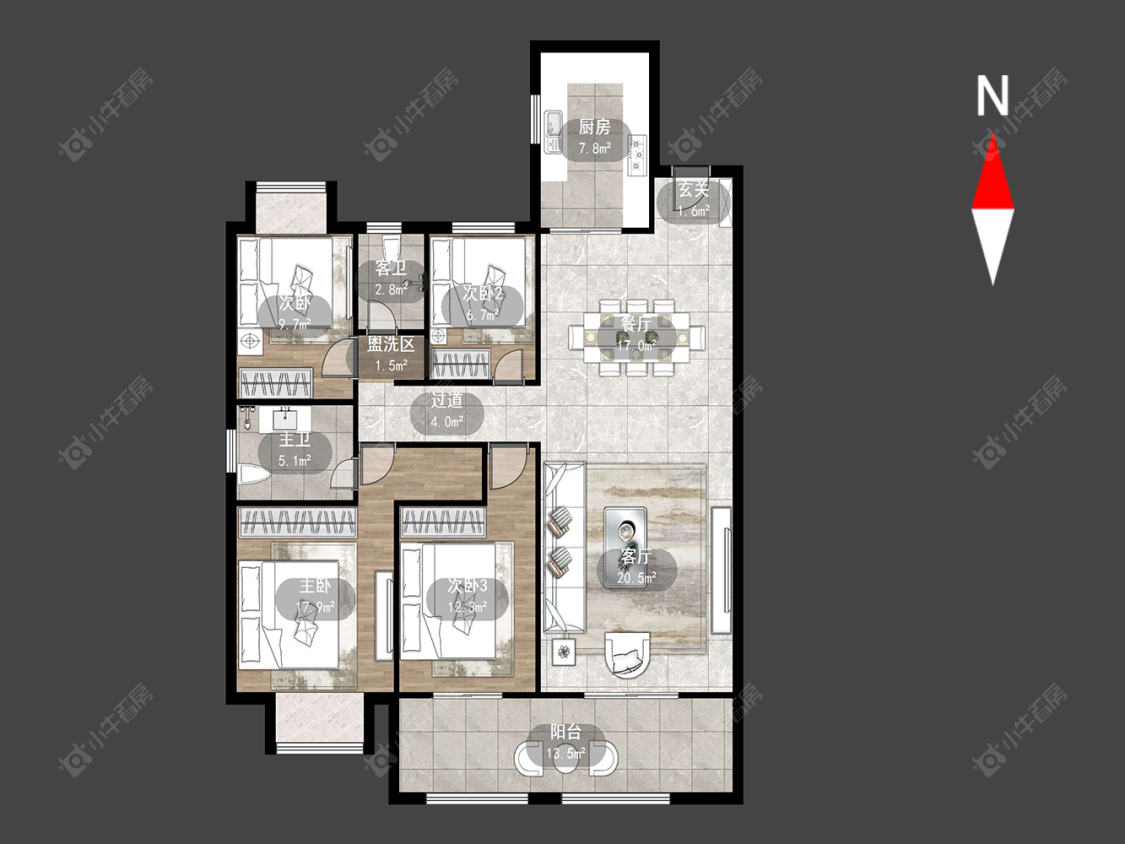 常州新城樾隽中央在售二手房源户型图_小牛看房