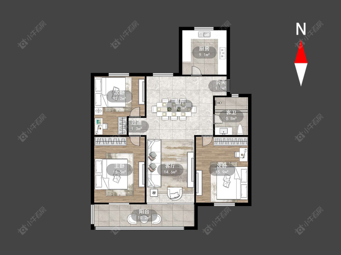常州翠竹新村北区在售二手房源户型图_小牛看房