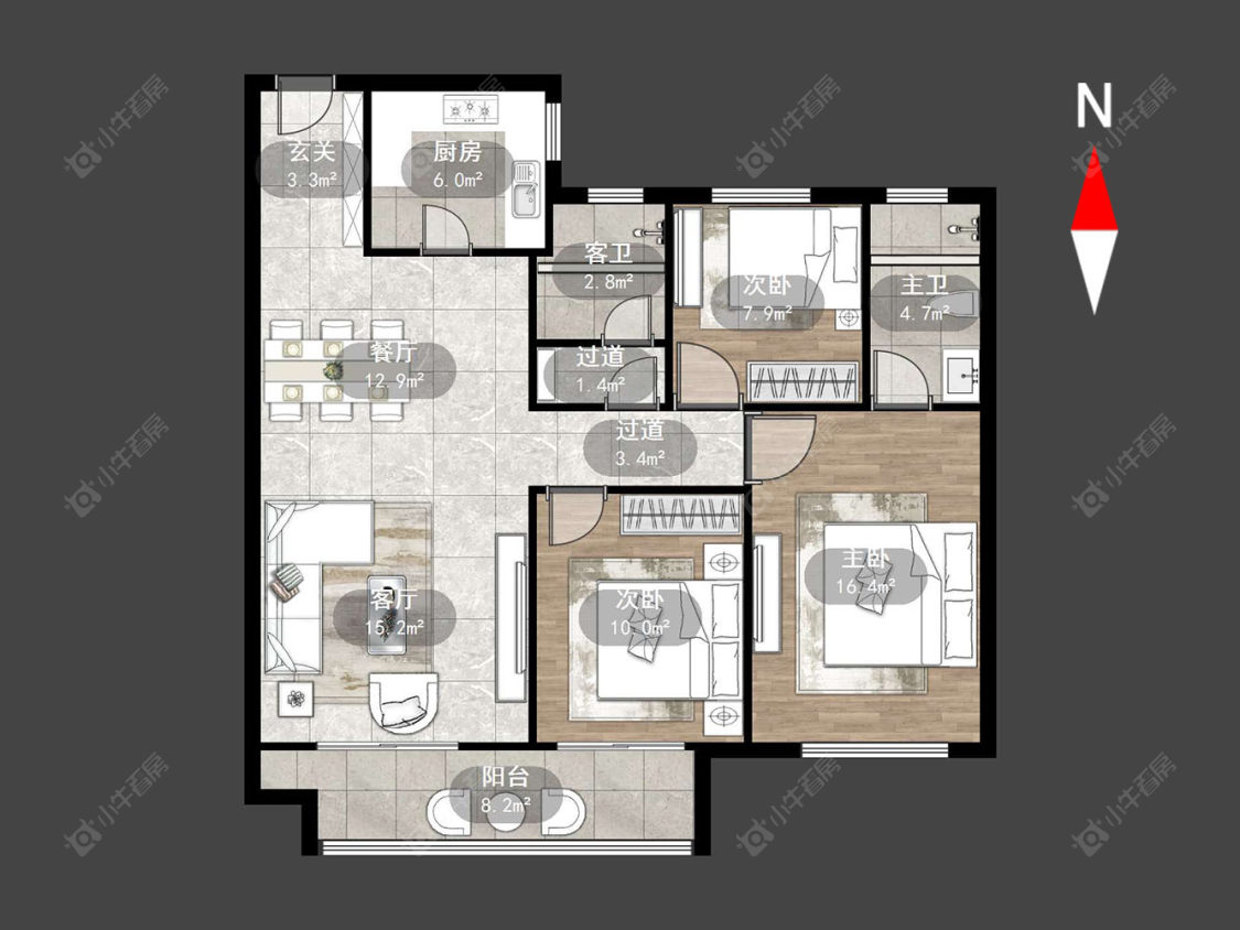 常州观湖名轩在售二手房源户型图_小牛看房