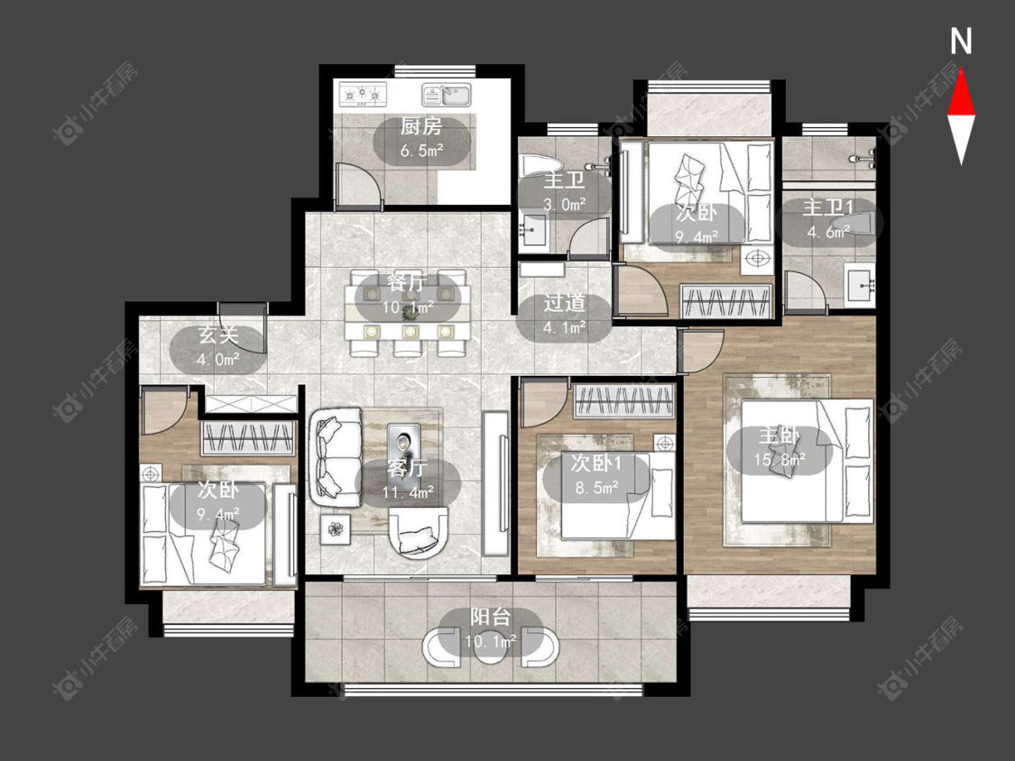常州融创龙宸映在售二手房源户型图_小牛看房