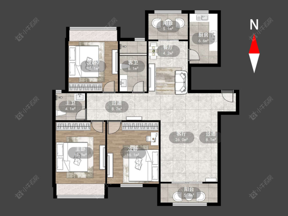 常州星海银园西区在售二手房源户型图_小牛看房