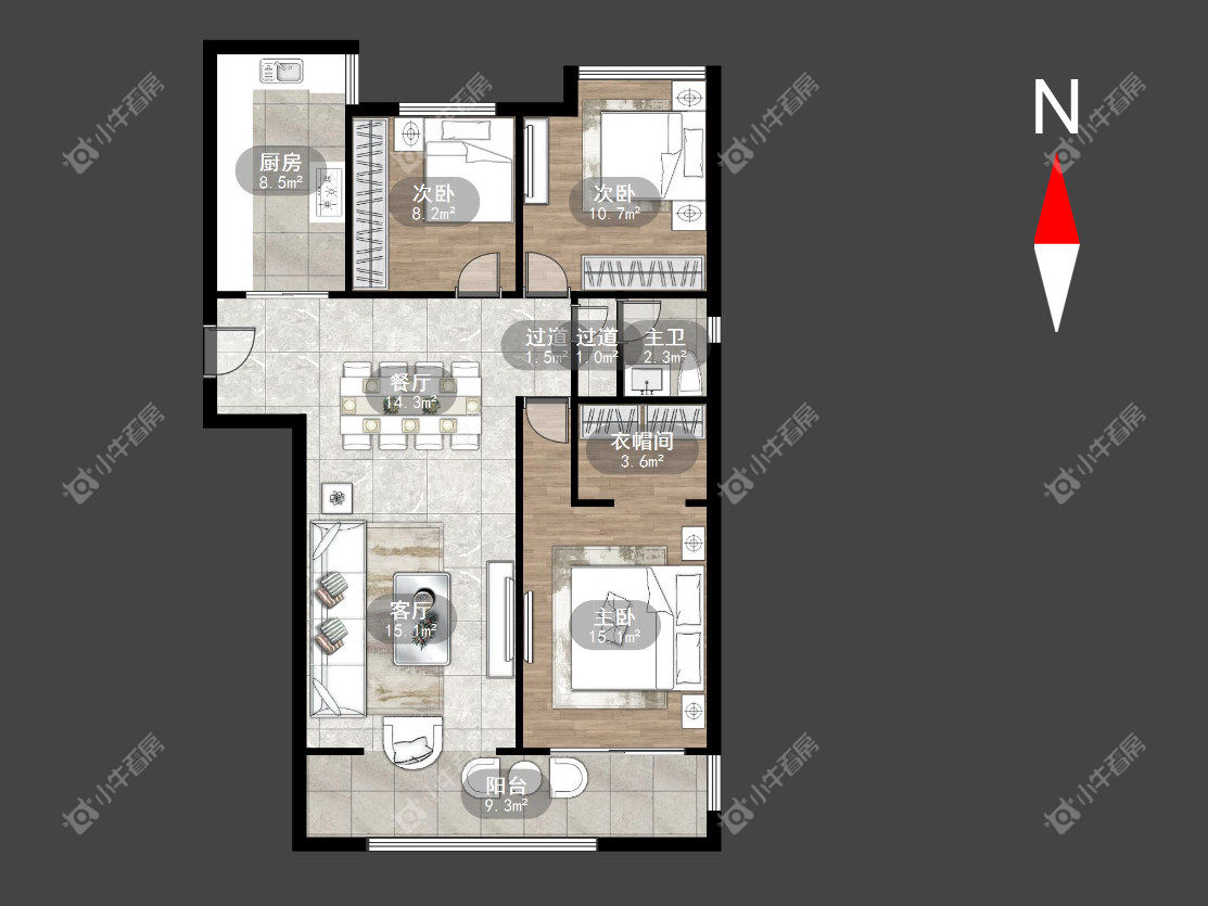 常州中海凤凰熙岸在租房源户型图_小牛看房