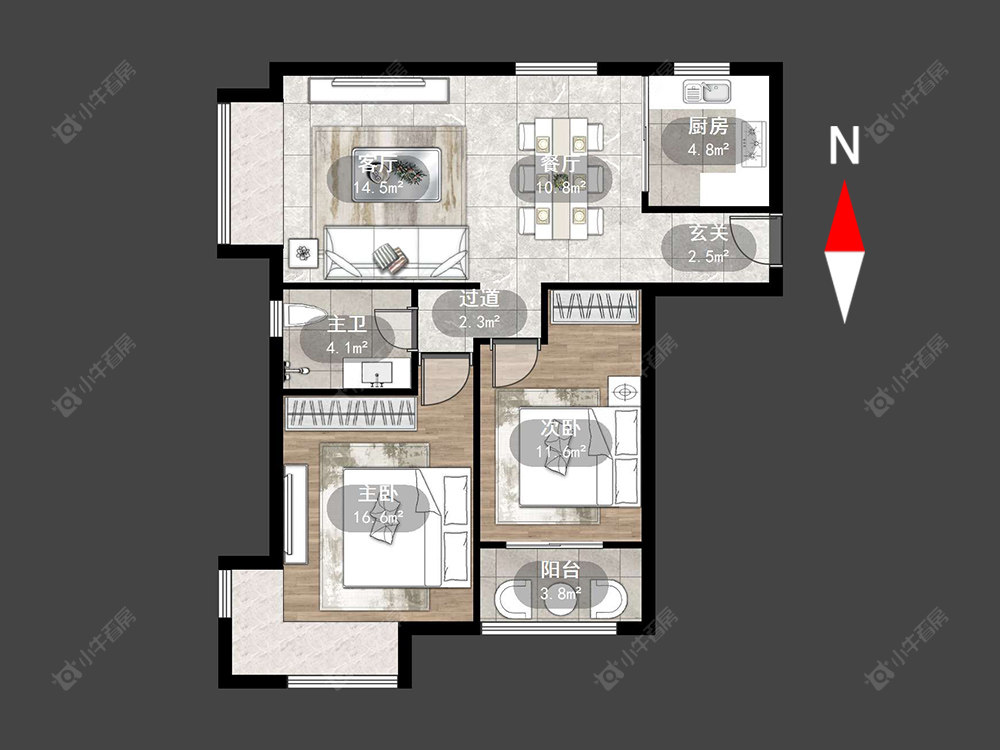 常州新城公馆风尚在售二手房源户型图_小牛看房