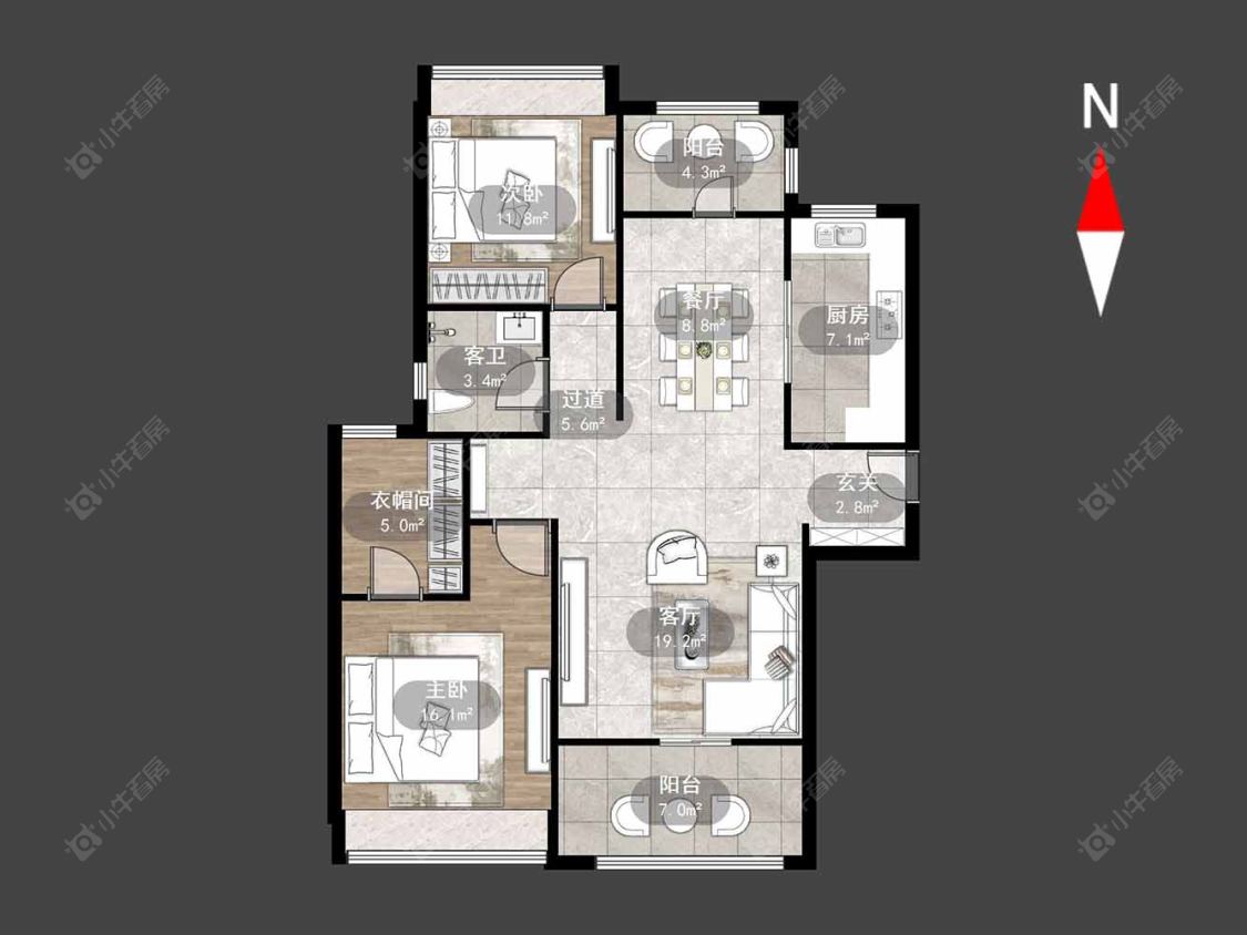 弘建壹品房源户型图 常州弘建壹品在售二手房源户型图_小牛看房