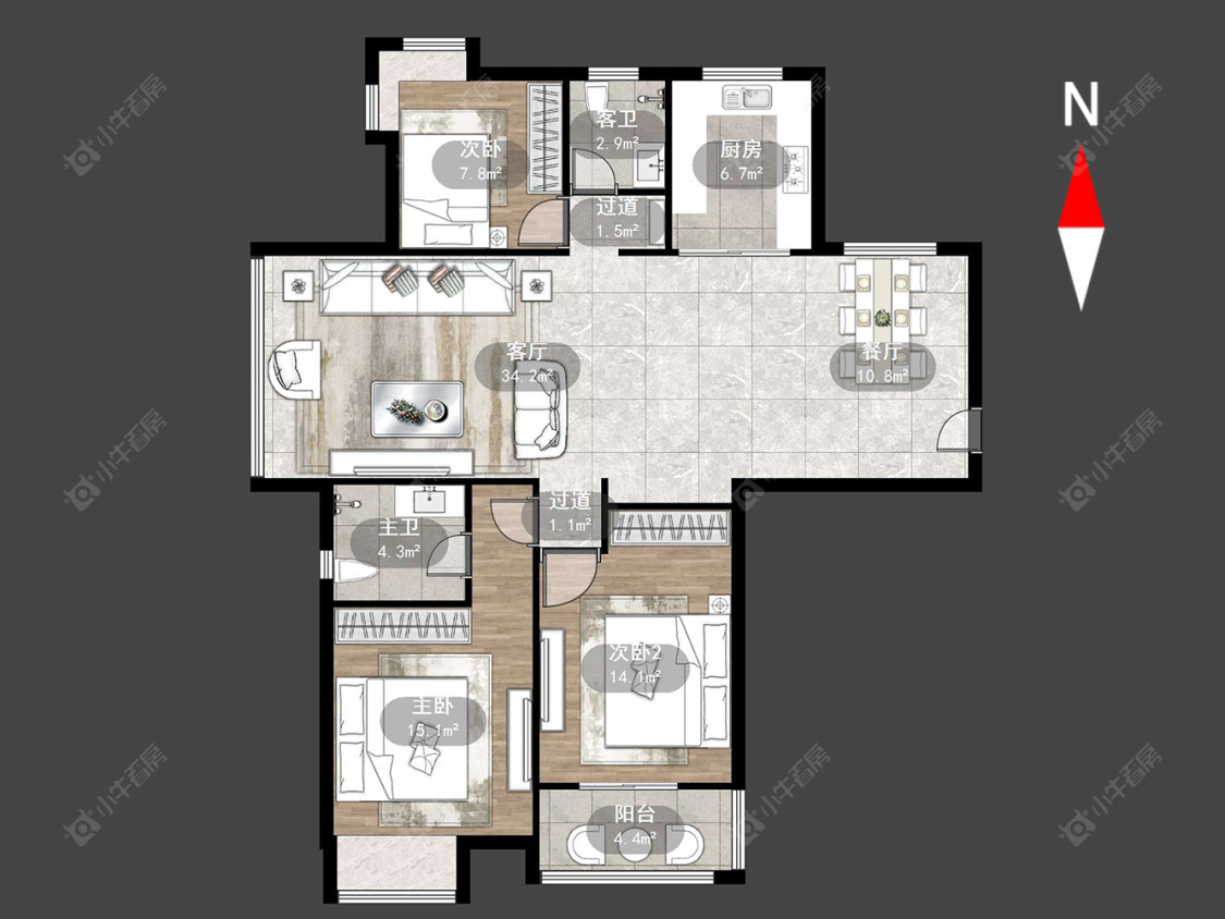 常州东方福郡在售二手房源户型图_小牛看房