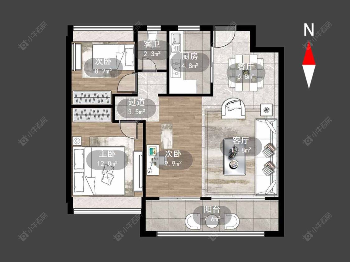 常州华盛品樾公馆在售二手房源户型图_小牛看房