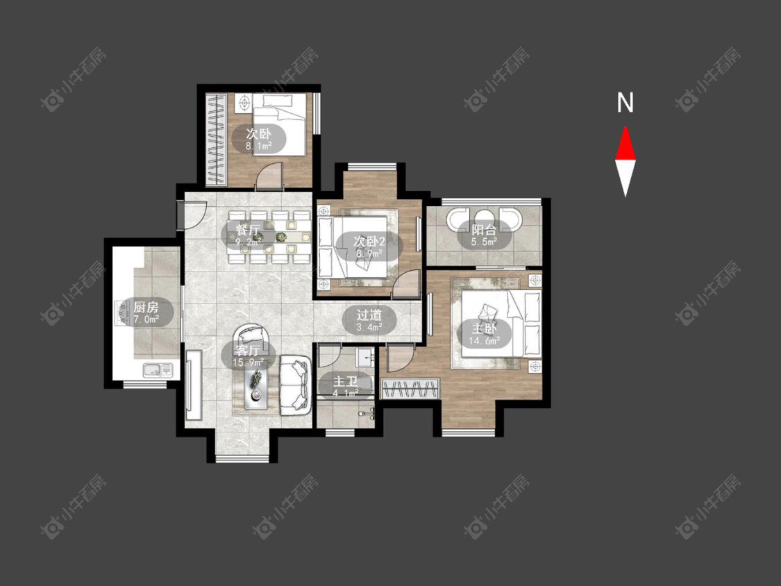 常州香树湾福园在售二手房源户型图_小牛看房