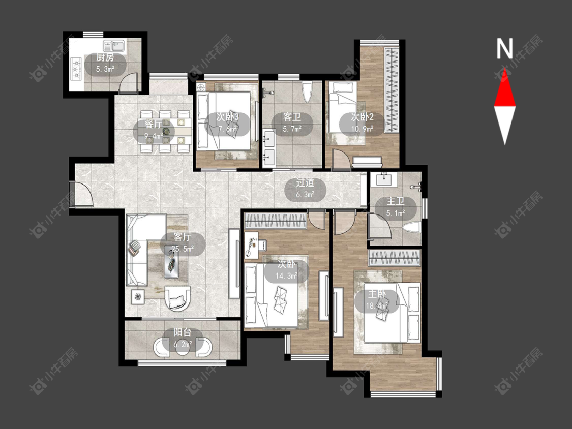 常州新城蓝钻苑北区在售二手房源户型图_小牛看房