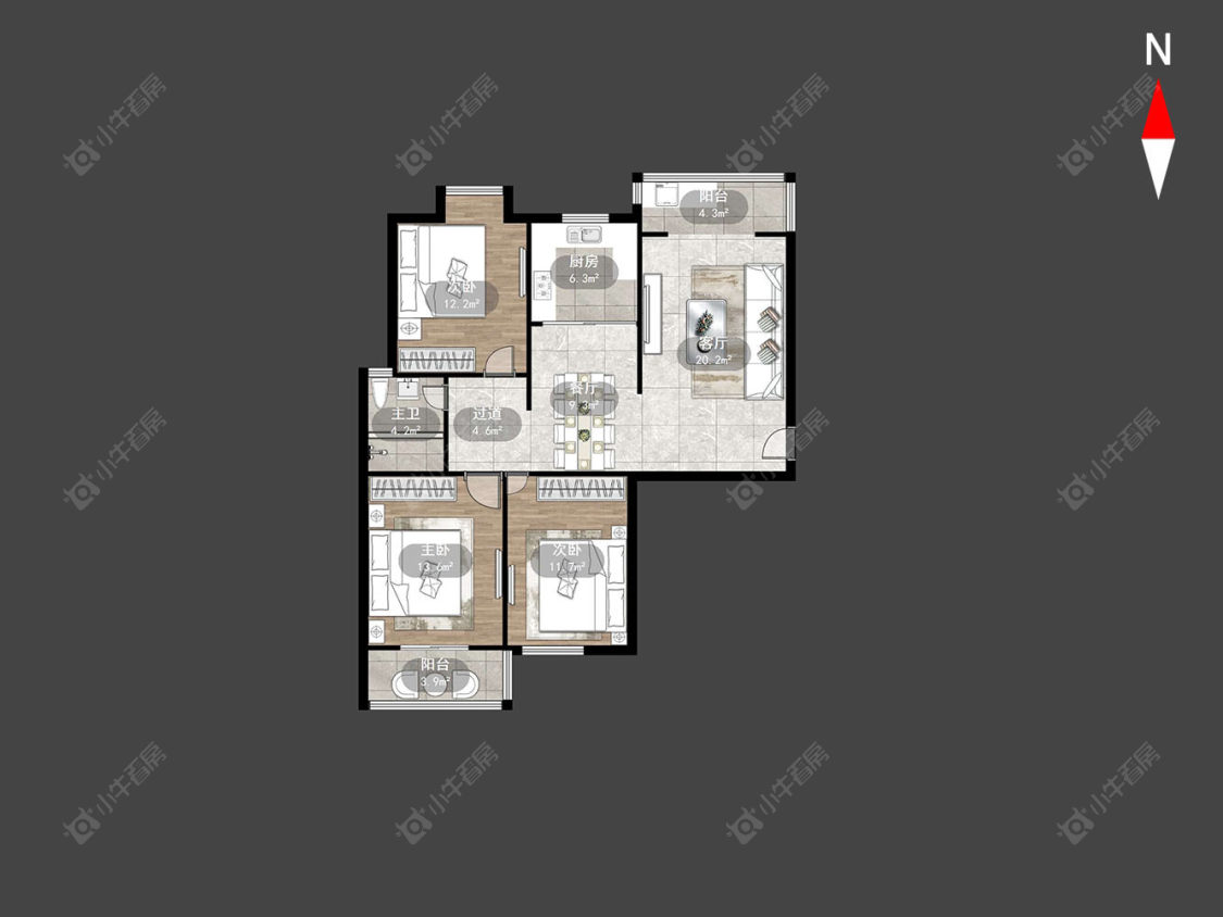 常州宝龙国际花园一期在售二手房源户型图_小牛看房