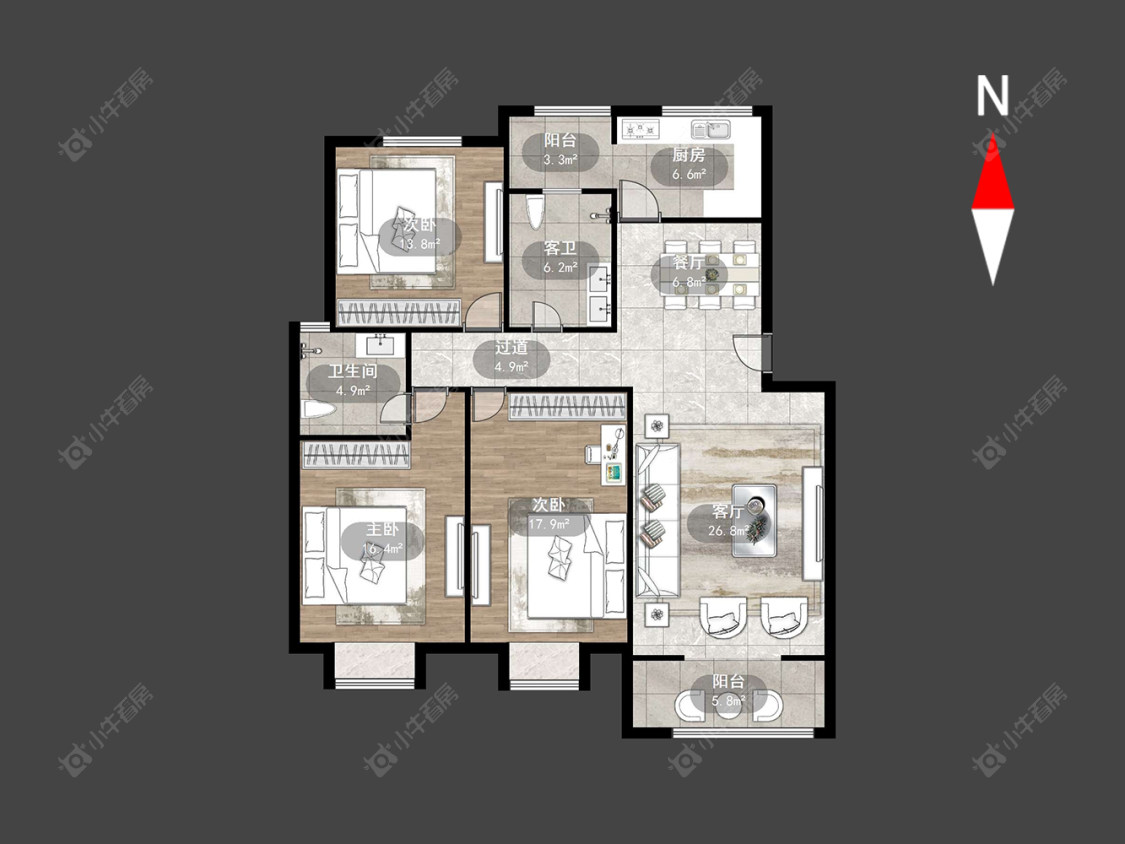 常州青龙苑北区在售二手房源户型图_小牛看房